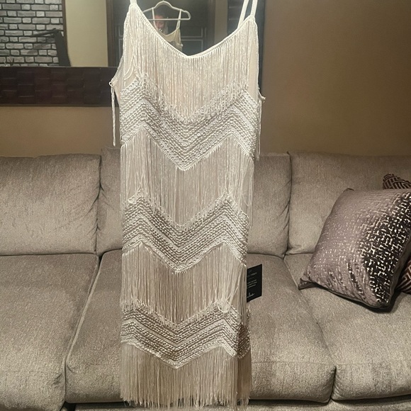 Lulus Dresses & Skirts - Lulus white fringe size medium